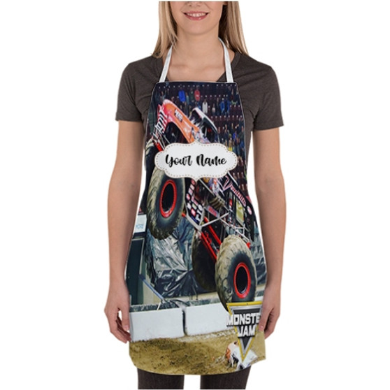 Pastele Vendetta Monster Truck Custom Personalized Name Kitchen Apron Awesome With Adjustable Strap and Big Pockets For Cooking Baking Cafe Coffee Barista Cheff Bartender