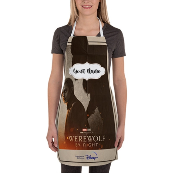 Pastele Werewolf By Night Custom Personalized Name Kitchen Apron Awesome With Adjustable Strap and Big Pockets For Cooking Baking Cafe Coffee Barista Cheff Bartender