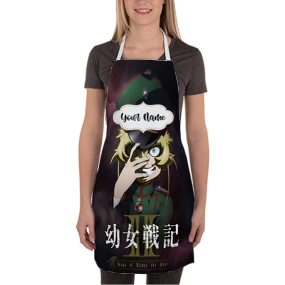 Pastele Youjo Senki II jpeg Custom Personalized Name Kitchen Apron Awesome With Adjustable Strap and Big Pockets For Cooking Baking Cafe Coffee Barista Cheff Bartender