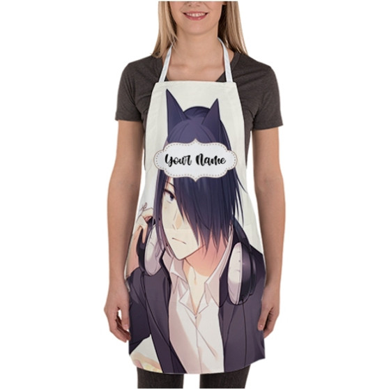 Pastele Yu Ishigami Kaguya sama Custom Personalized Name Kitchen Apron Awesome With Adjustable Strap and Big Pockets For Cooking Baking Cafe Coffee Barista Cheff Bartender