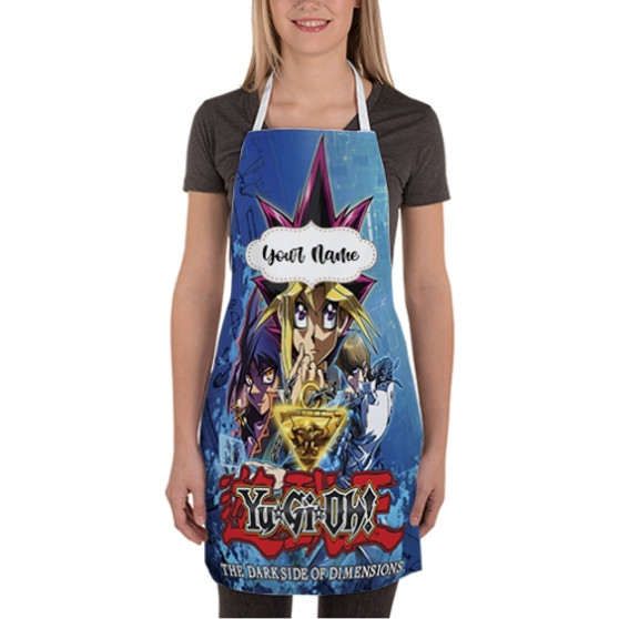 Pastele Yugioh The Darkside Of Dimensions Custom Personalized Name Kitchen Apron Awesome With Adjustable Strap and Big Pockets For Cooking Baking Cafe Coffee Barista Cheff Bartender