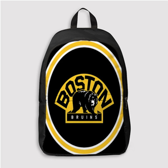 Pastele Boston Bruins NHL Custom Backpack Personalized School Bag Travel Bag Work Bag Laptop Lunch Office Book Waterproof Unisex Fabric Backpack