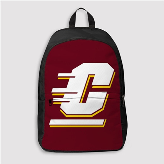 Pastele Central Michigan Chippewas Custom Backpack Personalized School Bag Travel Bag Work Bag Laptop Lunch Office Book Waterproof Unisex Fabric Backpack