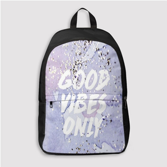 Pastele Good Vibes Only Custom Backpack Personalized School Bag Travel Bag Work Bag Laptop Lunch Office Book Waterproof Unisex Fabric Backpack