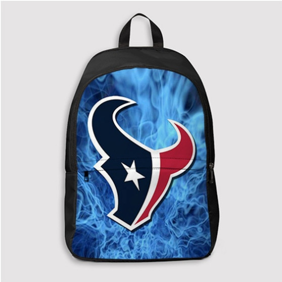 Pastele Houston Texans NFL Custom Backpack Personalized School Bag Travel Bag Work Bag Laptop Lunch Office Book Waterproof Unisex Fabric Backpack