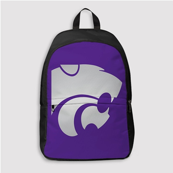 Pastele Kansas State Wildcats Custom Backpack Personalized School Bag Travel Bag Work Bag Laptop Lunch Office Book Waterproof Unisex Fabric Backpack