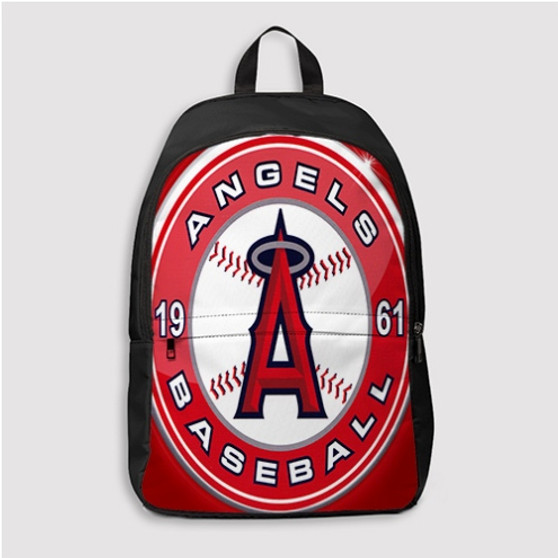 Pastele Los Angeles Angels MLB Custom Backpack Personalized School Bag Travel Bag Work Bag Laptop Lunch Office Book Waterproof Unisex Fabric Backpack