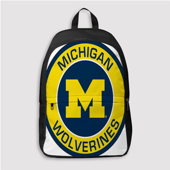 Pastele Michigan Wolverines Custom Backpack Personalized School Bag Travel Bag Work Bag Laptop Lunch Office Book Waterproof Unisex Fabric Backpack