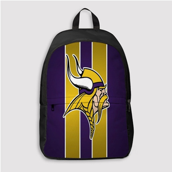 Pastele Minnesota Vikings NFL Art Custom Backpack Personalized School Bag Travel Bag Work Bag Laptop Lunch Office Book Waterproof Unisex Fabric Backpack
