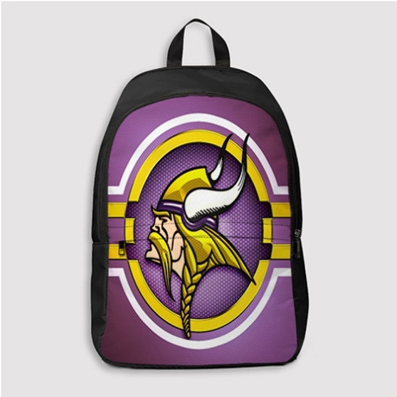 Pastele Minnesota Vikings NFL Custom Backpack Personalized School Bag Travel Bag Work Bag Laptop Lunch Office Book Waterproof Unisex Fabric Backpack