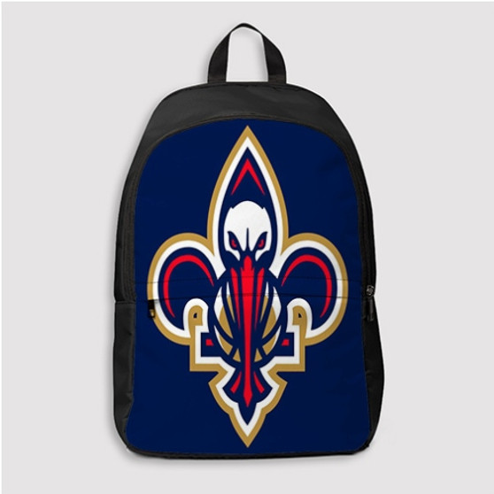 Pastele New Orleans Pelicans NBA Art Custom Backpack Personalized School Bag Travel Bag Work Bag Laptop Lunch Office Book Waterproof Unisex Fabric Backpack