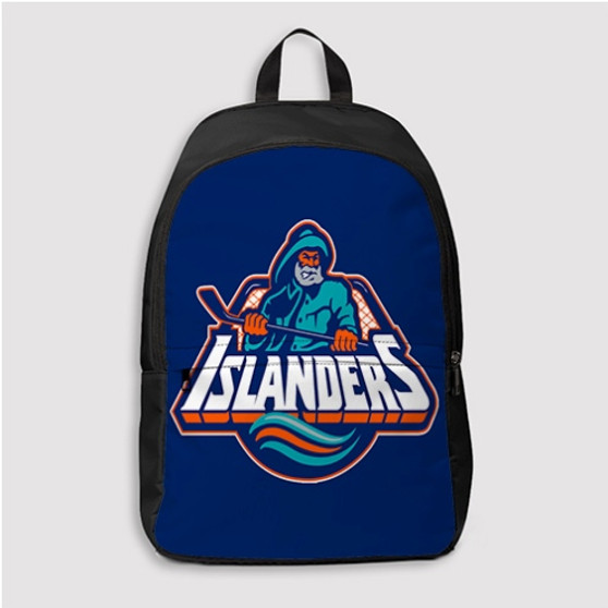 Pastele New York Islanders NHL Art Custom Backpack Personalized School Bag Travel Bag Work Bag Laptop Lunch Office Book Waterproof Unisex Fabric Backpack