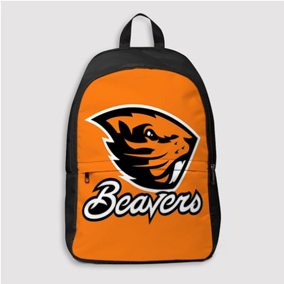 Pastele Oregon State Beavers Custom Backpack Personalized School Bag Travel Bag Work Bag Laptop Lunch Office Book Waterproof Unisex Fabric Backpack