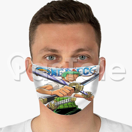 Roronoa Zoro One Piece Custom Fabric Face Mask Polyester Two Layers Cloth