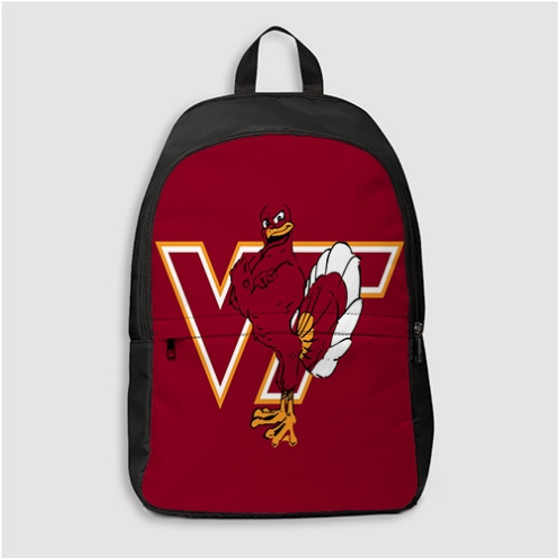 Pastele Virginia Tech Hokies Custom Backpack Personalized School Bag Travel Bag Work Bag Laptop Lunch Office Book Waterproof Unisex Fabric Backpack