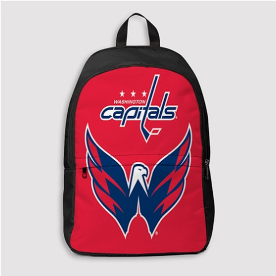 Pastele Washington Capitals NHL Art Custom Backpack Personalized School Bag Travel Bag Work Bag Laptop Lunch Office Book Waterproof Unisex Fabric Backpack