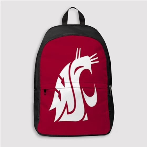 Pastele Washington State Cougars Custom Backpack Personalized School Bag Travel Bag Work Bag Laptop Lunch Office Book Waterproof Unisex Fabric Backpack