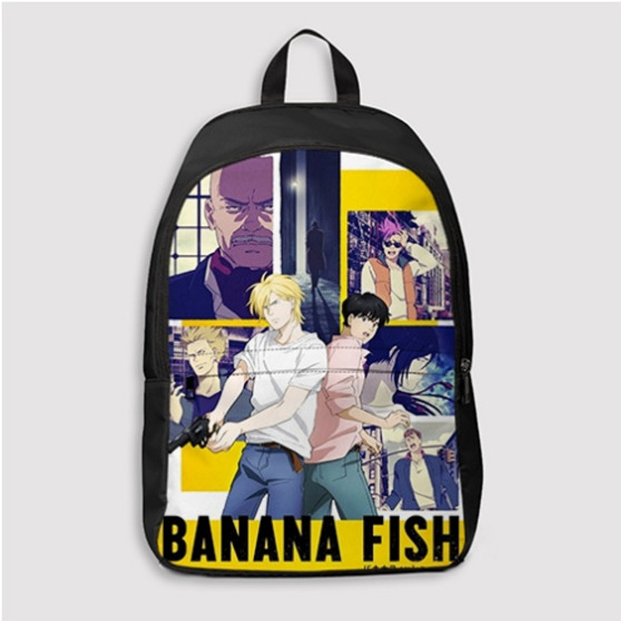 Pastele Banana Fish Custom Backpack Personalized School Bag Travel Bag Work Bag Laptop Lunch Office Book Waterproof Unisex Fabric Backpack