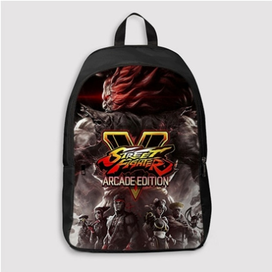 Pastele Street Fighter V Arcade Edition Custom Backpack Personalized School Bag Travel Bag Work Bag Laptop Lunch Office Book Waterproof Unisex Fabric Backpack