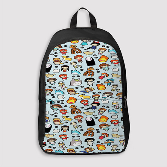 Pastele Studio Ghibli Totoro Spirited Away Anime Custom Backpack Personalized School Bag Travel Bag Work Bag Laptop Lunch Office Book Waterproof Unisex Fabric Backpack