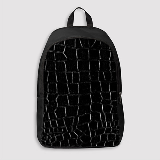 Pastele Black Alligator Skin Custom Backpack Awesome Personalized School Bag Travel Bag Work Bag Laptop Lunch Office Book Waterproof Unisex Fabric Backpack