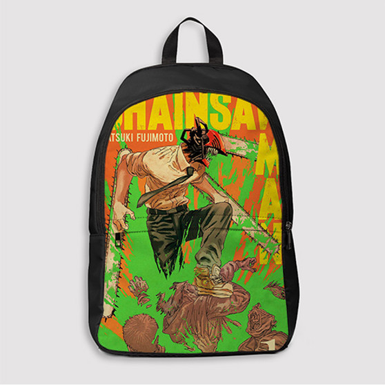 Pastele Chainsaw Man Vintage Custom Backpack Awesome Personalized School Bag Travel Bag Work Bag Laptop Lunch Office Book Waterproof Unisex Fabric Backpack