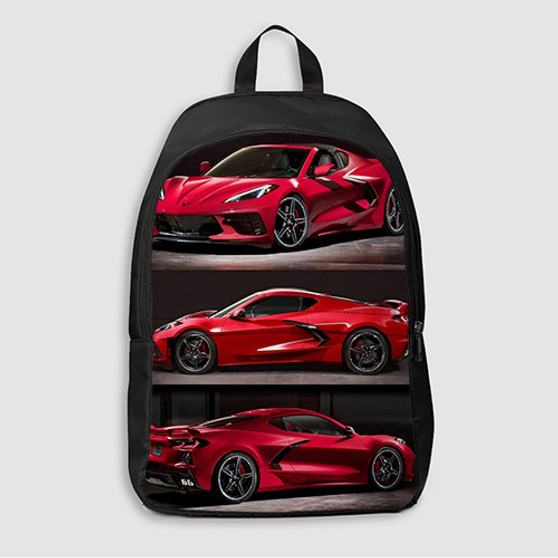 Pastele Chevrolet Corvette C8 Custom Backpack Awesome Personalized School Bag Travel Bag Work Bag Laptop Lunch Office Book Waterproof Unisex Fabric Backpack