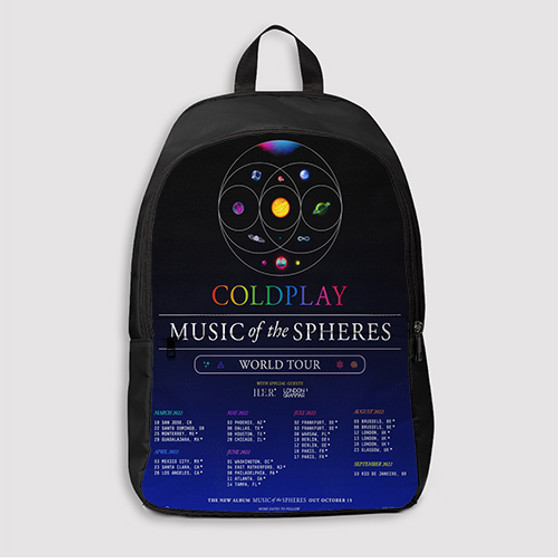 Pastele Coldplay Music of The Spheres Tour 2022 Custom Backpack Awesome Personalized School Bag Travel Bag Work Bag Laptop Lunch Office Book Waterproof Unisex Fabric Backpack
