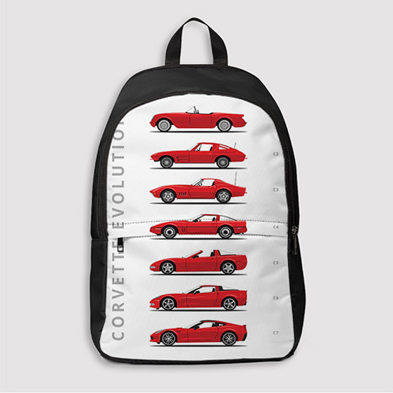Pastele Corvette Evolution Custom Backpack Awesome Personalized School Bag Travel Bag Work Bag Laptop Lunch Office Book Waterproof Unisex Fabric Backpack