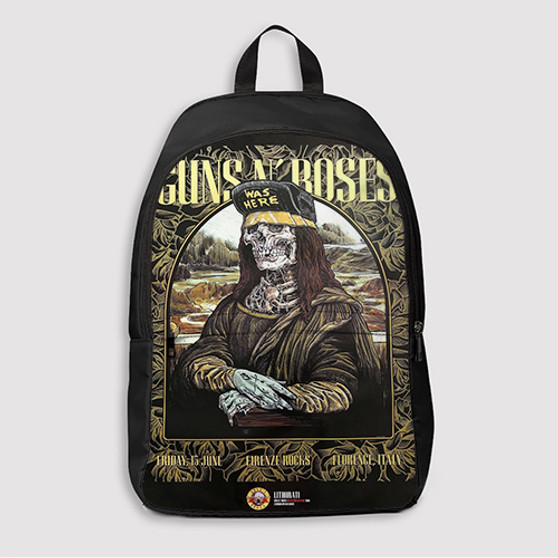 Pastele Guns N Roses Italy Custom Backpack Awesome Personalized School Bag Travel Bag Work Bag Laptop Lunch Office Book Waterproof Unisex Fabric Backpack