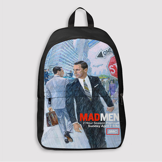 Pastele Mad Men Vintage Custom Backpack Awesome Personalized School Bag Travel Bag Work Bag Laptop Lunch Office Book Waterproof Unisex Fabric Backpack