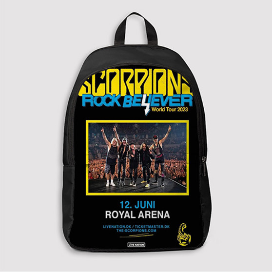 Pastele Scorpions Rock Believer World Tour 2023 Custom Backpack Awesome Personalized School Bag Travel Bag Work Bag Laptop Lunch Office Book Waterproof Unisex Fabric Backpack