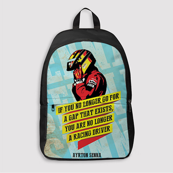 Pastele Ayrton Senna Quotes Custom Backpack Awesome Personalized School Bag Travel Bag Work Bag Laptop Lunch Office Book Waterproof Unisex Fabric Backpack