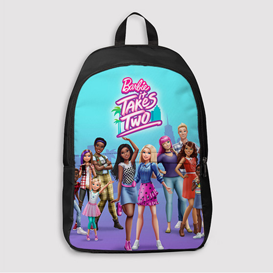 Pastele Barbie It Takes Two Custom Backpack Awesome Personalized School Bag Travel Bag Work Bag Laptop Lunch Office Book Waterproof Unisex Fabric Backpack