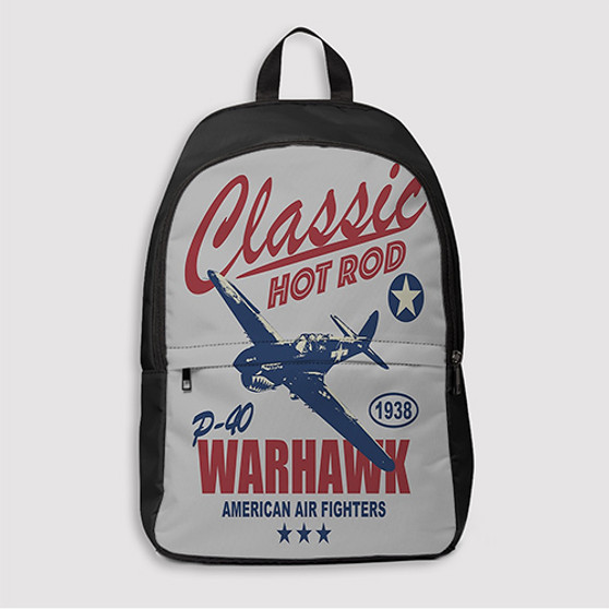 Pastele Classic P40 Warhawk Custom Backpack Awesome Personalized School Bag Travel Bag Work Bag Laptop Lunch Office Book Waterproof Unisex Fabric Backpack