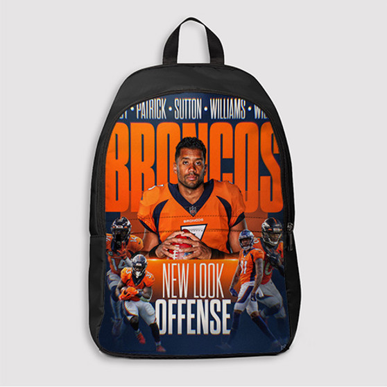 Pastele Denver Broncos NFL 2022 Custom Backpack Awesome Personalized School Bag Travel Bag Work Bag Laptop Lunch Office Book Waterproof Unisex Fabric Backpack