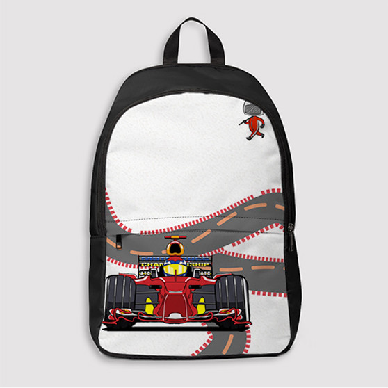 Pastele F1 Grand Prix Racing Custom Backpack Awesome Personalized School Bag Travel Bag Work Bag Laptop Lunch Office Book Waterproof Unisex Fabric Backpack