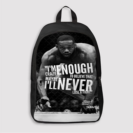 Pastele Jon Jones Quotes Custom Backpack Awesome Personalized School Bag Travel Bag Work Bag Laptop Lunch Office Book Waterproof Unisex Fabric Backpack