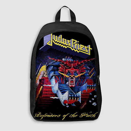 Pastele Judas Priest Defenders Of The Faith Custom Backpack Awesome Personalized School Bag Travel Bag Work Bag Laptop Lunch Office Book Waterproof Unisex Fabric Backpack
