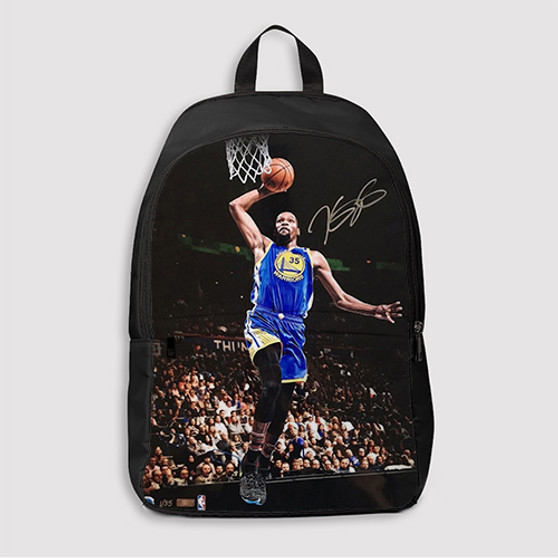 Pastele Kevin Durant Signed Warriors Slam Dunk Custom Backpack Awesome Personalized School Bag Travel Bag Work Bag Laptop Lunch Office Book Waterproof Unisex Fabric Backpack