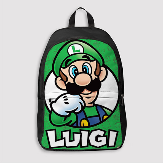 Pastele Luigi Super Mario Bros Nintendo Custom Backpack Awesome Personalized School Bag Travel Bag Work Bag Laptop Lunch Office Book Waterproof Unisex Fabric Backpack