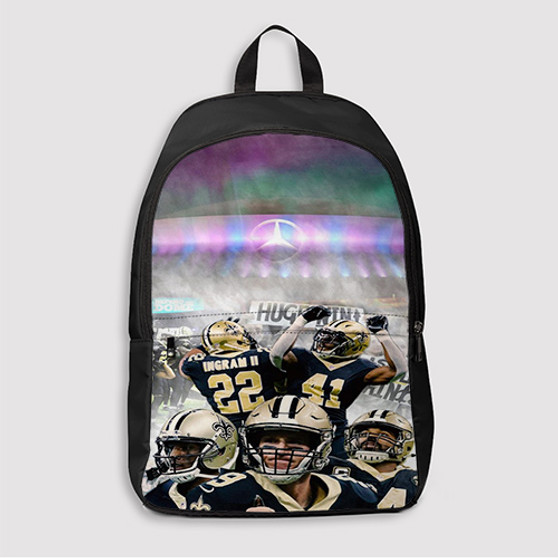 Pastele New Orleans Saints NFL 2022 Custom Backpack Awesome Personalized School Bag Travel Bag Work Bag Laptop Lunch Office Book Waterproof Unisex Fabric Backpack