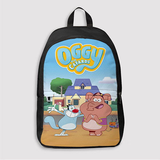 Pastele Oggy and the Cockroaches Next Generation Custom Backpack Awesome Personalized School Bag Travel Bag Work Bag Laptop Lunch Office Book Waterproof Unisex Fabric Backpack