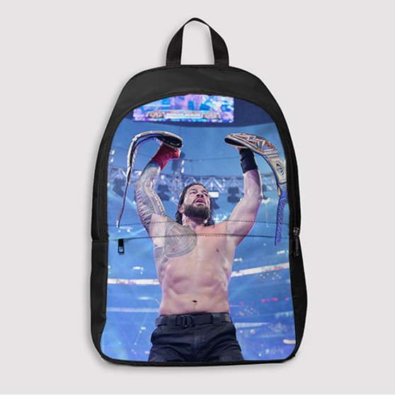 Pastele Roman Reigns WWE Wrestle Mania Champions Custom Backpack Awesome Personalized School Bag Travel Bag Work Bag Laptop Lunch Office Book Waterproof Unisex Fabric Backpack