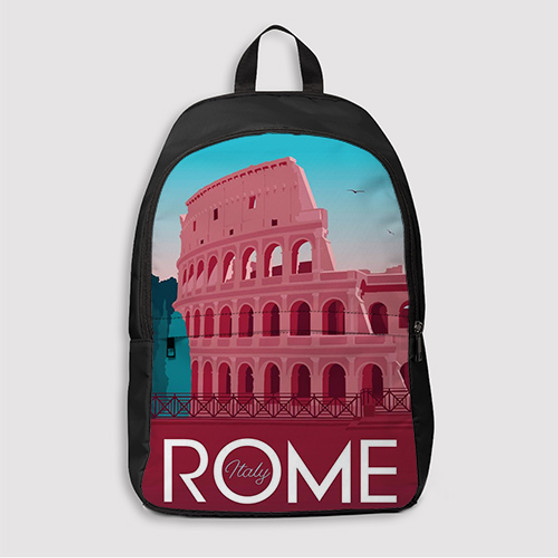 Pastele Rome Italy Custom Backpack Awesome Personalized School Bag Travel Bag Work Bag Laptop Lunch Office Book Waterproof Unisex Fabric Backpack