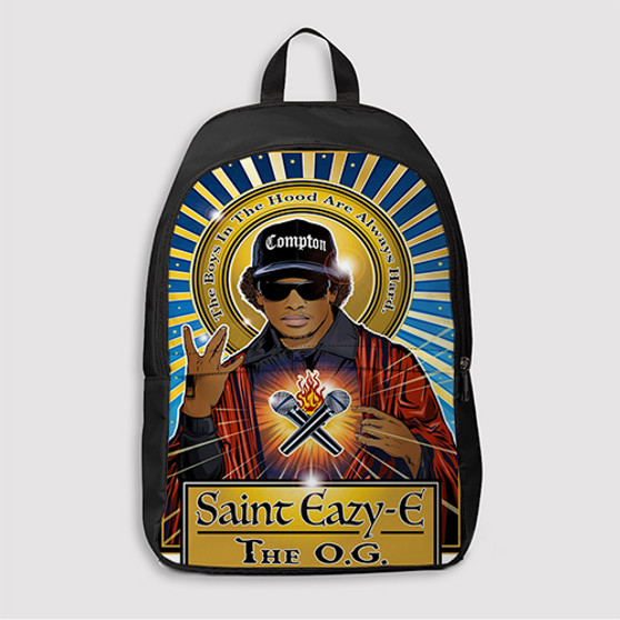 Pastele Saint Eazy E Custom Backpack Awesome Personalized School Bag Travel Bag Work Bag Laptop Lunch Office Book Waterproof Unisex Fabric Backpack