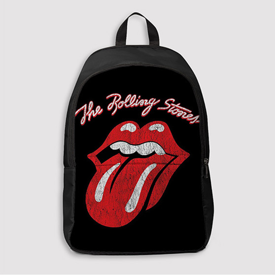 Pastele The Rolling Stones Classic Logo Custom Backpack Awesome Personalized School Bag Travel Bag Work Bag Laptop Lunch Office Book Waterproof Unisex Fabric Backpack