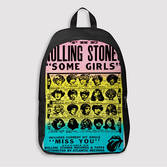 Pastele The Rolling Stones Some Girls Custom Backpack Awesome Personalized School Bag Travel Bag Work Bag Laptop Lunch Office Book Waterproof Unisex Fabric Backpack