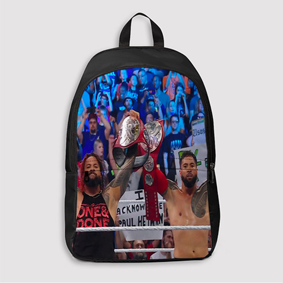 Pastele The Usos WWE Wrestle Mania Custom Backpack Awesome Personalized School Bag Travel Bag Work Bag Laptop Lunch Office Book Waterproof Unisex Fabric Backpack