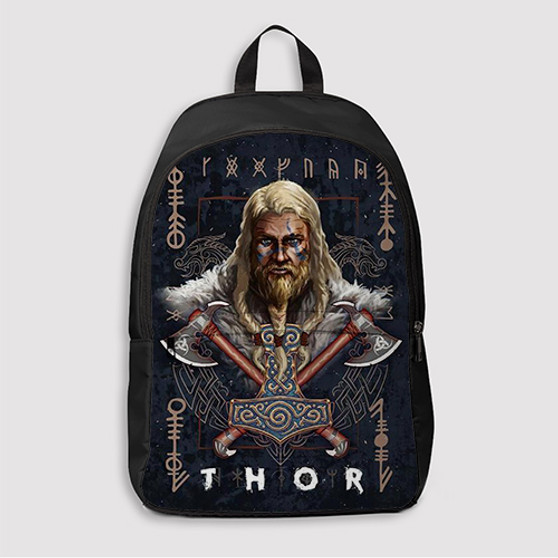 Pastele Thor Asgard Custom Backpack Awesome Personalized School Bag Travel Bag Work Bag Laptop Lunch Office Book Waterproof Unisex Fabric Backpack
